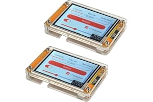 DIYmalls 2,8 Zoll gelbes Display ESP32-2432S028R ESP32 Resistive Touchscreen 240x320 TFT LCD Modul ESP 32 Entwicklungsplatine + Acrylgehäuse für Arduino (2 Stück)