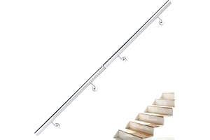BelovedYard Ledstång trappräcke borstat rostfritt stål, Ø 4,2 cm, rostfri och väderbeständig, inomhus och utomhus, inklusive