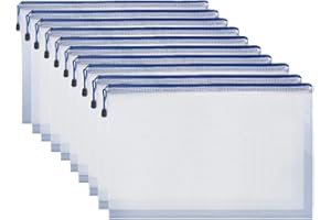 BKRDTY Bolsas de Documentos 10 Piezas Bolsa de Archivo A4 Bolsa de Archivo de Cremallera para Viajes Papelería Oficina Organizar Cosméticos