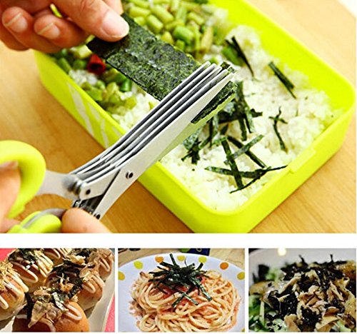 Edealing 1 PCS New Stainless Steel Scallion Frühlingszwiebel Gemüse Shredder Hobel Cutter 5 scharfen Klingen - 5