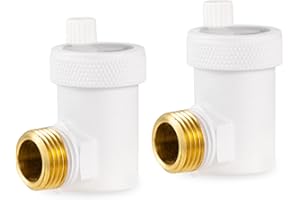 VANCOCO Automatischer Schnellentlüfter 1/2" Zoll für Heizung und Heizkörper Weiß, Entlüftungsventil