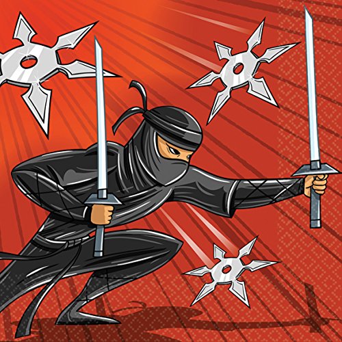 48-teiliges Party-Set Ninja – Teller Becher Servietten für 16 Kinder - 4
