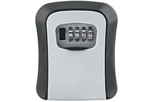 SHIRENE Caja de Seguridad para Llaves,Caja de Seguridad al Aire Libre,Cajas Llaves con Codigo con Combinación de 4 Dígitos Reiniciable con Candado
