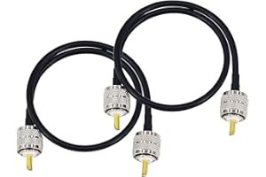 YILIANDUO PL259 UHF Macho a Macho RG58 Cable de Parche coaxial Cable de Antena de Radio CB 50 cm para radioaficionado Aficionado CB Taxi Marino PMR Dispositivos de LAN inalámbrica Radios Paquete de 2