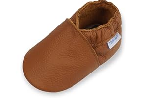 YIHAKIDS Chausson Cuir Bébé Chaussons Cuir Souple Bébé Fille Garçon Premiers Pas Mignon Chausson Bebe Antidérapante 0-6 Mois-2 Ans