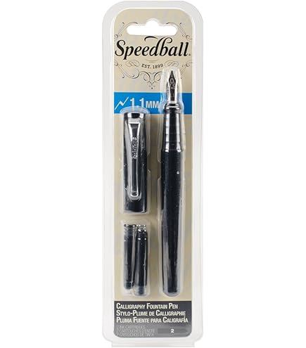 Speedball Calligraphy Fountain Pen Ink Cartridges Set - Black (10 Pack - View #2