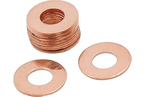 A ABSOPRO 10 Stück Kupfer Flache Scheiben Universal M8 x 18mm x 1mm Dichtung Ringe