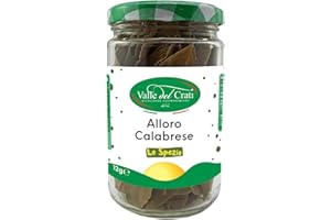 VALLE DEL CRATI ECCELLENZE GASTRONOMICHE DAL 1998 Valle del Crati Foglie di Alloro Calabrese | Alloro Essiccato Senza Conservanti | Spezia per Carne, Pesce e Minestre | 12 Grammi