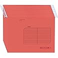 SOYIRI Foolscap Hanging File Folder Red (Pack of 25) Suspension Files with Tabs and Card Inserts Filing Cabinet Filing Storage Folders for Office School Work
