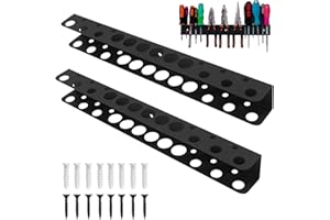 Zyluniy Soporte de pared para alicates, 2 llaves de alicates, organizador de destornilladores para talleres, destornilladores y alicates para garaje (negro)