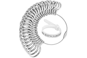 BFGLLY Ring Sizer Gauge Set Metal Finger Measure Sizing Measuring UK A-Z Sizing Clear A-Z Engravings Women Men