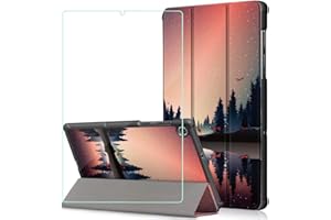 Brifu Coque de protection pour Lenovo Tab M10 FHD Plus 10.3 Pouces, coque de protection ultra-mince, PU de haute qualité avec fonction de support,Crépuscule + 1x film de protection en verre trempé