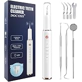 Docoss Electric Teeth Whitening Kit – Instant Teeth Stain Remover, Teeth Tartar Plaque Remover with 5 Adjustable Mode & 3 Rep