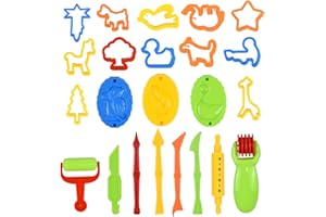 Fodlon Strumenti per Plastilina, 26 Pezzi Argilla e Pasta Modelli Accessori per Impasti per Bambini Pasta in Plastica Stampi per Cucina Set di Utensili per Plastilina Regalo Fai da Te Ragazze