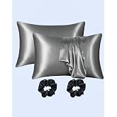 Ipeksi Saten 50x70 Cm Yastık Kılıfı 2 Adet, Kıvırcık Sa&ccedil;lar,Dalgalı ve D&uuml;z sa&ccedil;lar, Bordo 2 Adet Hediye Saten Toka,Cilt Dostıu