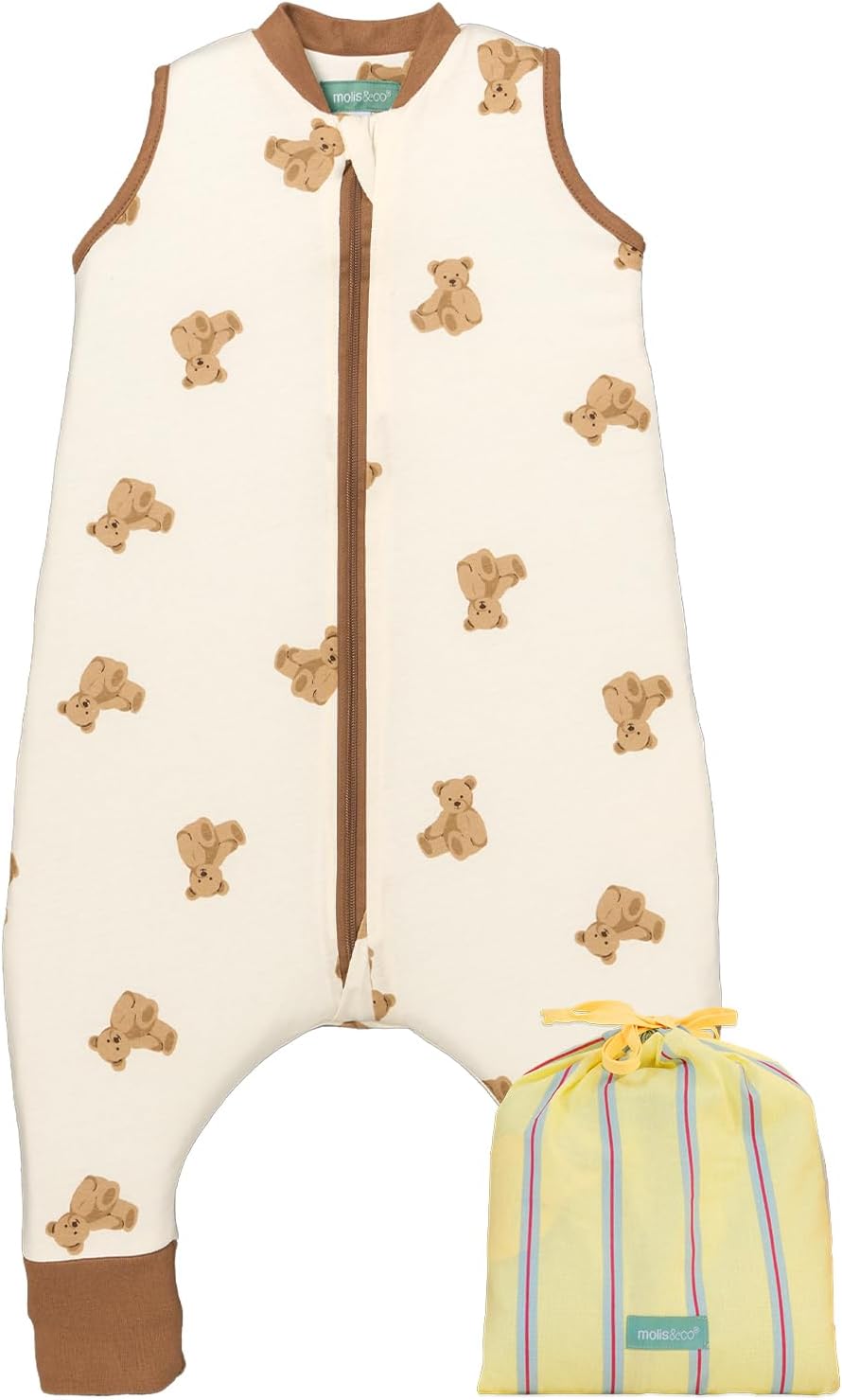 molis&co - Pijama Manta con Pies 1.0 TOG - 90 cm (3 años) - Ideal para Primavera y Otoño - 100% Algodón (Oeko-Tex 100) - Teddy