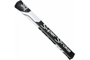 SUPER STROKE SuperStroke Traxion Pistol GT 1.0 Putter Grip | Improves Feedback and Tack, Enhances Feel and Comfort, No-Taper Technology, 10.50” in Length, Weighs 83g| White/Grey/Red (71200)