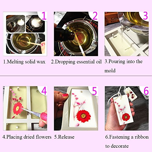 Whonline 1 Stück Handgemachte Silikon Seifen Form für Aromatherapy Wachs mit Riemen und Karten - 2