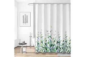 mefound Shower Curtain Green Plants Waterproof Mould Proof & Mildew Resistant Bathroom Curtains with 12 hooks,180x180cm(72x72Inch)