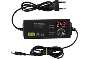 Risegun Adaptateur d'alimentation Réglable 3-36V Adaptateur Secteur Réglable à Large Plage Alimentation Universelle 60W 1.7A Transformateur d'alimentation pour l'électronique