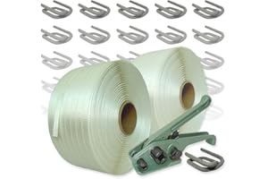 CARDILL VEMATEC 19 mm Umreifungsset HD gewebt - 2 x 400 m Umreifungsband, Spanngerät + 300 Klemmen