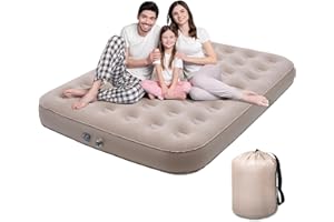 ZODAS Double Airbed, Inflatable with JUST One-click, Air Bed Double with Built in Pump, Queen Electric Inflatable Mattress Self Inflating Guest Bed Blow up Mattress for Camping/Home, 200x152x25cm