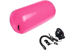 Minetom Aufblasbare Air Roll mit Pumpe Luft Rollen Gymnastik Tumbling Yoga Rolle Gym Air Barrel Übung Spalte Fitnessrolle