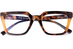 SKYWAY Blue Light Glasses for Women, Oversized Blue Light Blocking Computer Gaming Glasses, Stylish Square Cat Eye Frame, Protects Against Eye Strain and UV Glare