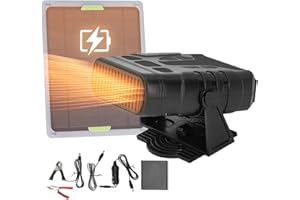 Cloudpower 20W Single Chicken Coop Heaters, Polysilicon Solar Heater Panel Solar Powered Heater Radiant Heat Panel Warmer Solar Panel Drying Heating Pet House Warm Wind Gear, 1F~120F