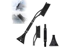 Gxlaihly Rascador Hielo Coche con Escoba,Rascador de Hielo Cepillo 2 en 1,Rascador de Hielo Cepillo,Raspador de Hielo Extraíble con Mango Suave Antideslizante,para Coche(Negro)