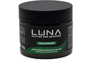 LUNA - GLITTER PER BEVANDE Luna Glitter Glitter Commestibili Alimentari per Bevande - Decorazioni per Cocktail e Drink
