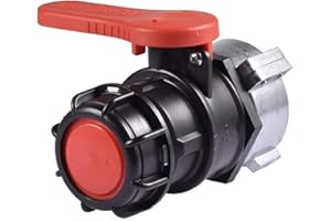 CABINA HOME IBC Wassertank Adapter, Universal Auslaufhahn Absperrhahn Adapter, IBC Tank Hahn Klappenhahn Für IBC Container, Wassertank, Regentonne, Kanister (Rot,75mm)