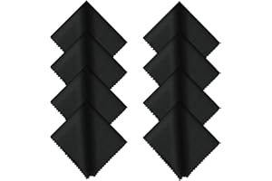 CUHZA Lingettes Microfibre, 8 pièces Chiffon de Nettoyant Lunettes, Chiffons de Nettoyages en Micro-Fibre pour Nettoyer Lunettes, Caméras, Tablettes, Téléviseur(Noir)