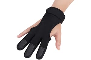 OHMILL Archery Glove Non-slip Three Finger Protector High Elastic Recurve Bow Hunting Protective Gear with Adjustable Strap for Men Women Youth Adult Beginner Left and Right Hand Archer Gloves