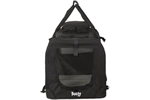 Bunty Dog Cat Rabbit Puppy Carrier Crate Bed Portable Pet Kennel Travel Fabric Bag - Black - X-Large