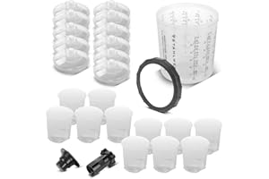 STAHLWERK Lot de 25 gobelets de mélange pour une utilisation sur les pistolets à peinture | Gobelet mélangeur de peinture | Gobelet doseur jetable de 650 ml pour mélanger et appliquer des vernis