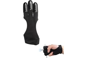 Tokaneit Guanti Protettivi Traspiranti a Tre Dita per Tiro con L'arco,Protezione per la Mano Dell'arco Composto,Attrezzatura per Tiro con L'arco,Guanti di Protezione per Archi Ricurvi