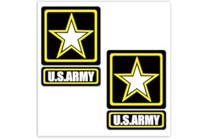 Biomar Labs® 2 x Pegatinas de Vinilo Adhesivos Estrella Militar Americana Ejercítio de Estados Unidos US Star Army Sticker Auto Coche Ventana Puerta Casco Scooter Bici Motocicleta Tuning B 254