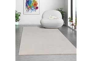 MIAS TEPPICHE Mia's Teppiche Comfort, Alfombra Moderna de Pelo Corto y Suave, Antideslizante, Lavable hasta 30 Grados, súper Suave, Aspecto de Piel, Beige, 160 x 220 cm