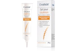 Evolsin - Gel cicatrice pour enfants & adultes - creme cicatrisante réduit la visibilité des cicatrices & diminue la tension des tissus & les démangeaisons - Scar gel tous types de cicatrices (20 g)
