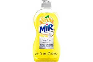 Mir Vaisselle Secrets de Cuisinier – Liquide Vaisselle – Bicarbonate & Zeste de Citron – Lot de 2 x 500mL
