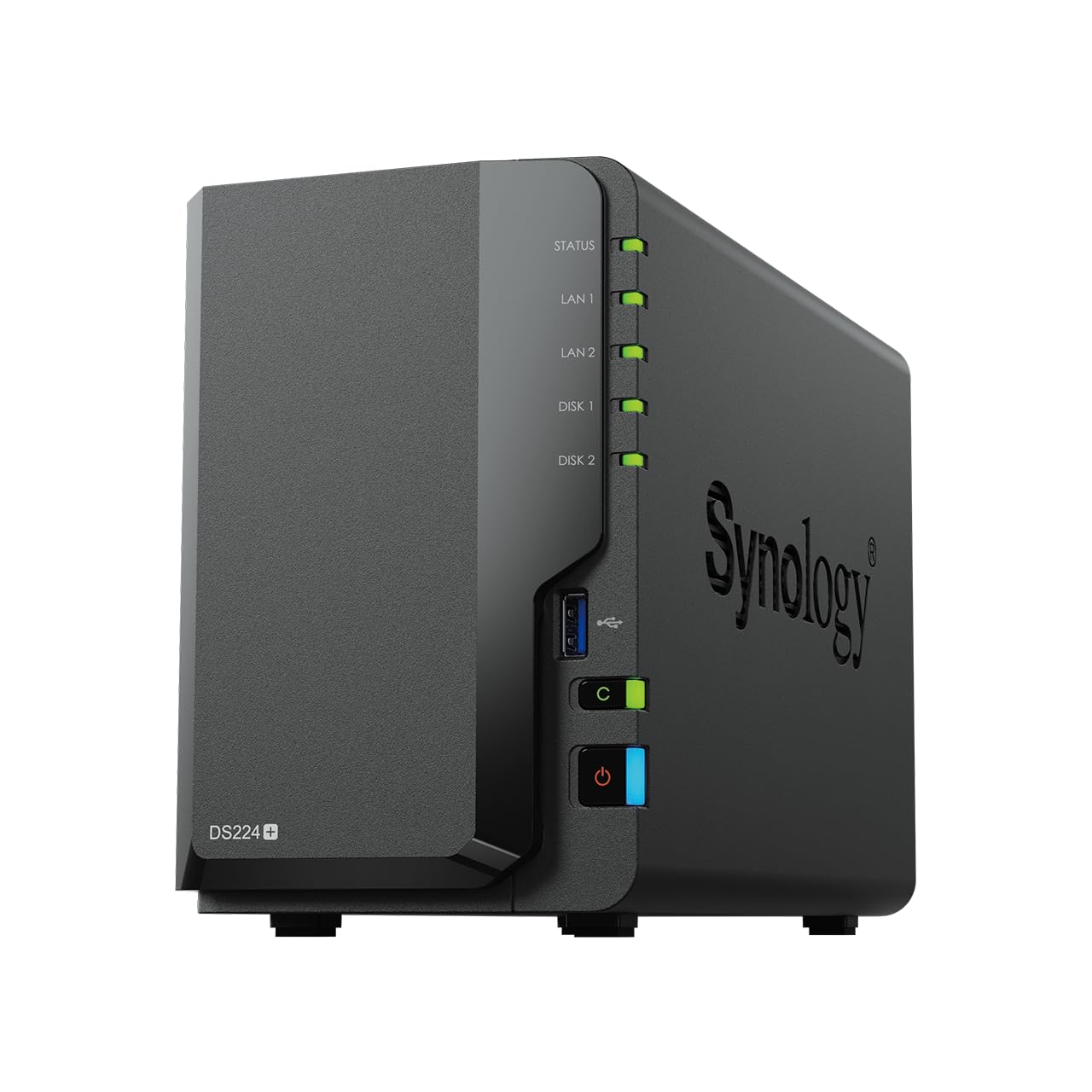 Synology DS224+ 2-Bay Diskstation NAS (Intel Celeron J4125 4-Core 2.0 GHz 2GB DDR4 RAM 2xRJ-45 1GbE LAN-Port)