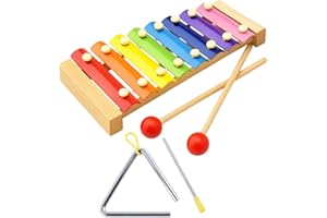 WANGVIPFEI Xylophon Kinder 1 Jahr, 2er-Set Farbiges Holz Glockenspiel mit Schlägeln, xylophon kinder, xylophon baby,Lernspielzeug für Kleinkinder, Geschenk für Geburtstag und Weihnachten