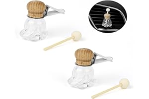 GEBAUM 2 pièces 6ML Diffuseur de Voiture Bouteilles, Parfum En Verre Vide Désodorisant Diffuseur, Bouteille Huile Parfum Bouteille D'aromathérapie, Bécoration Automobile