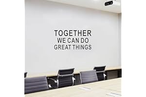 SEATUNE Wall Decal Stickers, Teamwork Wall Art, (Easy to Apply), Vinyl Wall Decor Art Motivational Quotes Inspirational Office Gym School Poster Signs Home Saying, Together We Can Do Great Things 21"X11"