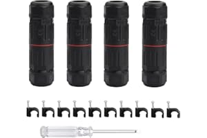 HEEDPEIUR 4 Pcs Waterproof Junction Box Outdoor Cable Connector IP68 Waterproof Conector Electrical Boxes Outdoor Junction Box External Sleeve Coupler Electric Connectors for Ø4mm-7mm 3 Pole Inline Cable Joiner