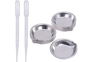 DBOO Paleta de maquillaje de acero inoxidable, 12 unidades, bandeja de paleta de mezcla de maquillaje, bandeja de pintura de 5 mm de diámetro, metal, mezcla de maquillaje