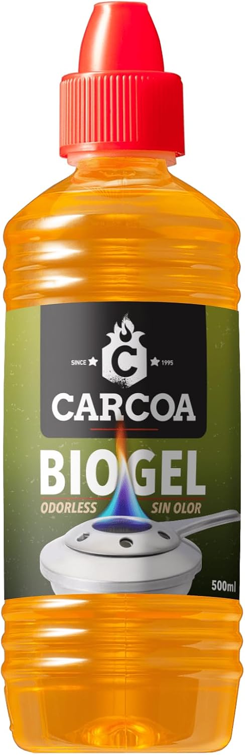 OAXYS Gel Encendido de Bioalcochol Carcoa - Especial para Fondue, Grills de Mesa, Wok, Barbacoa y Encendido de Chimeneas. Sin Olor. 500 ml (Pack 1)