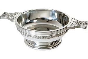 WENTWORTH PEWTER Celtic Band Pewter Quaich Whisky Tasting Bowl Loving Cup Burns Night (Medium 100mm Bowl Diameter)