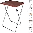 SG Traders Side Folding Coffee Table, Small TV Snack Tray for Eating, Sofa Laptop Desk, Outdoor Foldable Camping Tables, Living Room 48x38x66cm